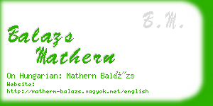 balazs mathern business card